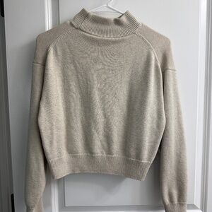 Aritzia Wilfred Free Off White Cropped Mockneck Sweater XS